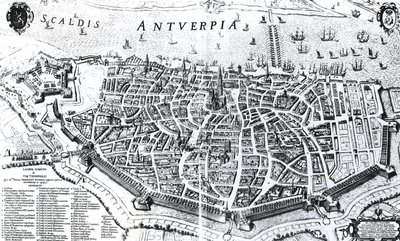 Map of Antwerp by Dutch School
